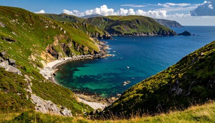 Picturesque coastal landscape with a secluded cove