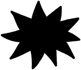 Black star burst silhouette for comic explosion. 