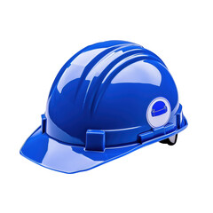 Fototapeta premium Blue construction hard hat isolated on a transferent background representing safety and protection