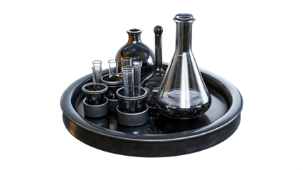 laboratoryglassware set isolated on white background, png, ai generated