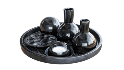 laboratoryglassware set isolated on white background, png, ai generated