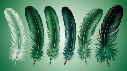 feather on green background