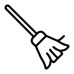 Broom Vector Line Icon Design