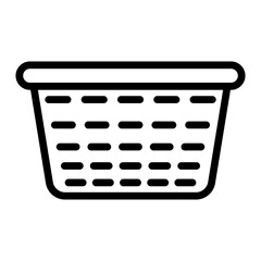 Laundry Basket Vector Line Icon Design