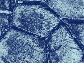 Abstract textured background with organic patterns and subtle geometric shapes in dark blue tones