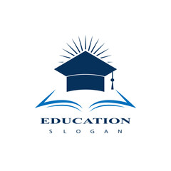 Fototapeta premium Education logo icon design, Graduation cap logo or icon