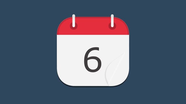 changing 1 to 14 days calendar pages in motion: time-lapse animation. Dates changing time lapse of month in calendar. calendar animation with cyan screen background. 