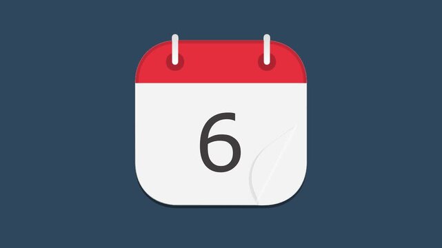 1 to 12 days turning into months: a calendar transition effect. Dates changing time lapse of month in calendar. calendar animation with cyan screen background. 