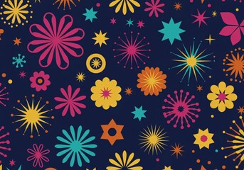 Vibrant Floral Night Pattern