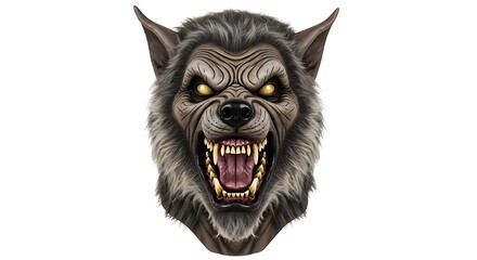 Naklejka premium Ferocious Werewolf Head.