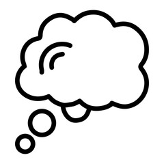 Thought Bubble Vector Line Icon Design