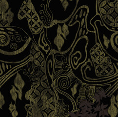 Full Frame Shot Of Traditional Patterned Indonesian Batik