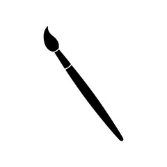 Artist paintbrush silhouette vector flat illustration design.