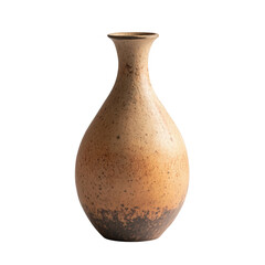 Elegant handcrafted ceramic vase with a unique textured surface and rustic aesthetic on transferent