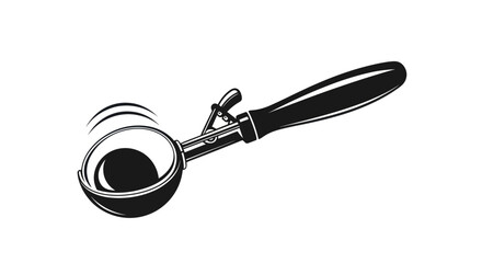 Vintage style mechanical ice cream scoop illustration.