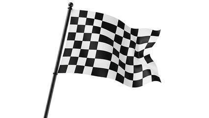 Checkered flag racing finish line race car motorsport competition victory speed success checkered design on transparent background
