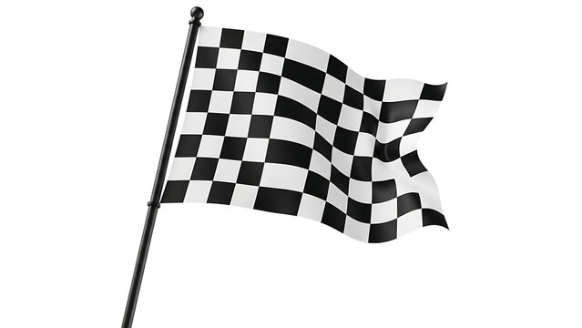 Checkered flag racing finish line race car motorsport competition victory speed success checkered design on transparent background
