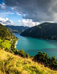 Fototapeta premium Scenic mountain lake vista
