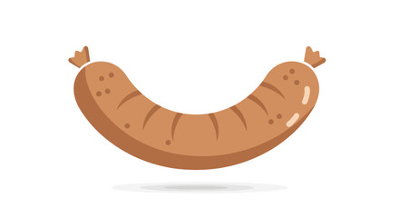 Simple cartoon style grilled sausage illustration isolated.