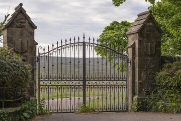 Wrought Iron Gate with Stone Pillars in the Peak District