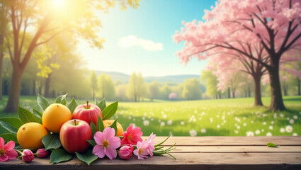 spring in the park with tulips