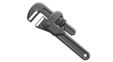 Heavy duty adjustable pipe wrench tool for plumbing. © filterJU