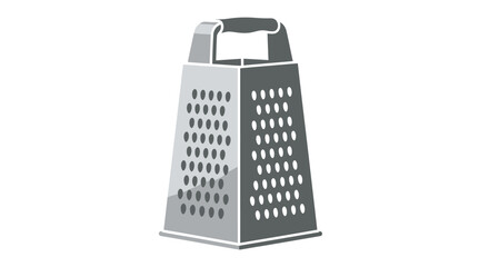 Monochrome illustration of a classic four sided box grater.
