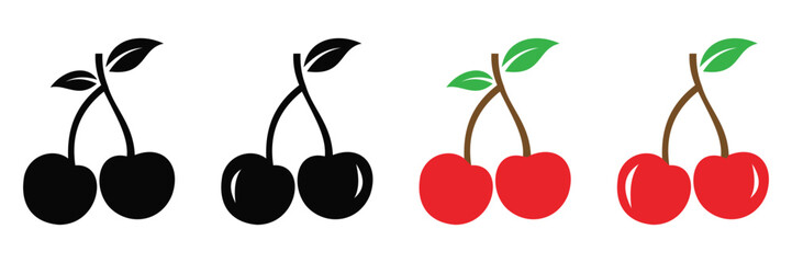 Cherry Logo Vector – Fruit Icon Design for Branding and Graphic Illustration