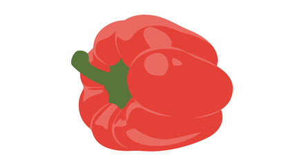 Vibrant Red Bell Pepper with Green Stem.
