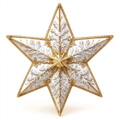 Fototapeta premium Christmas star christmas golden white.