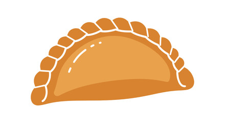 Delicious Golden Brown Empanada Pastry with Crimped Edges.