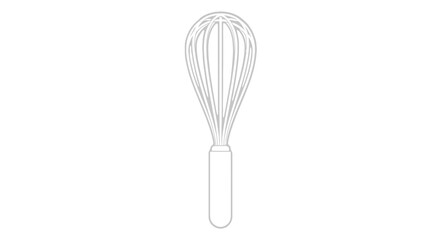 Simple Line Art Drawing of a Kitchen Whisk.