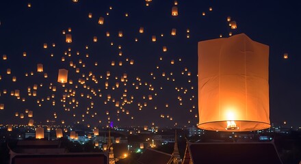 Sky Lanterns Festival - A Night of Floating Lights and Wishes.