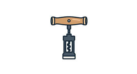Classic T handle corkscrew with wooden grip icon.