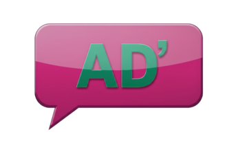 Isolated abstract speech bubble with the letters AD, design graphic element clipart