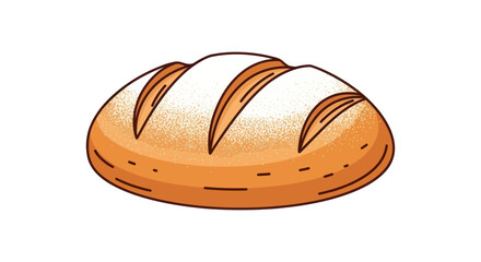 Simple cartoon illustration of a fresh bread loaf.