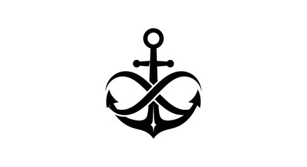 Nautical anchor intertwined with an eternal infinity symbol. © filterJU
