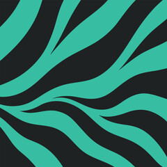 Vibrant abstract wavy stripes pattern in orange teal and dark blue for graphic design, Abstract Wavy Stripes Vector Art, Colorful Modern Pattern Illustration