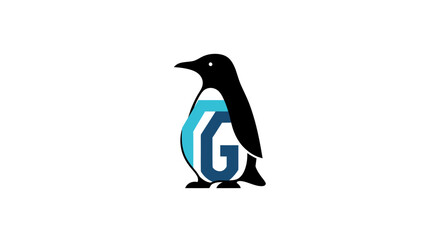 Creative penguin logo design with integrated GG letters.