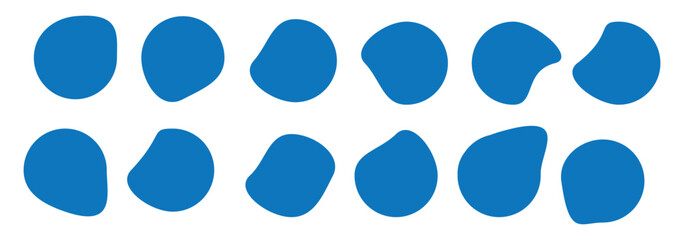 Blob shape. Organic shape set. Black paint stain collection. Vector ink drop