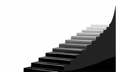 Light Bridge
Minimal flat vector of a dark staircase that transforms into a glowing light bridge at the top, symbolic design, isolated on white background..generative ai