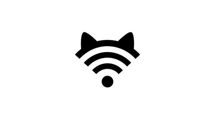 Clever Fox Head Wi-Fi Symbol Represents Wireless Connectivity Technology.