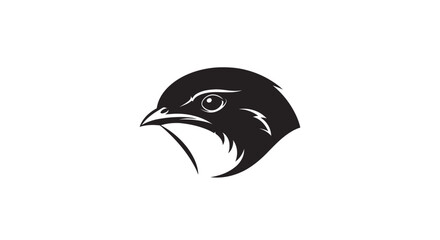 Minimalist black bird head logo vector illustration design.