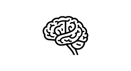 Simple Brain Icon Representing Thought and Intelligence.