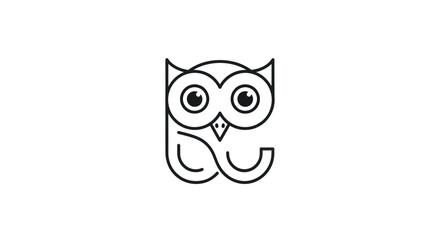 Stylized minimalist owl logo design modern clean graphic symbol.