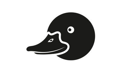 Stylized Black Duck Head Graphic Icon Symbol.