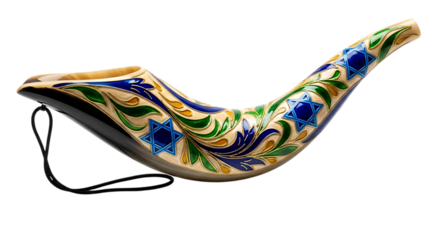 Shofar (horn) on Transparent Background