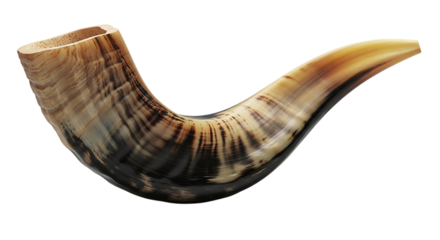 Shofar (horn) on Transparent Background