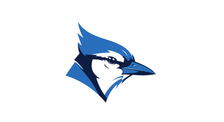 Blue Jay bird head profile vector illustration.
