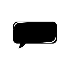 A metallic internet button features a 3D black speech bubble icon, symbolizing a blank chat for web communication